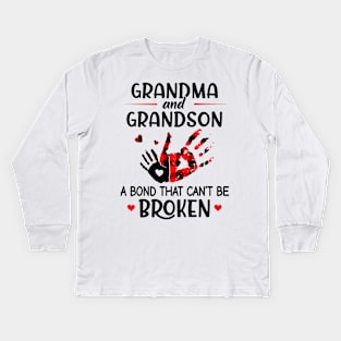 Grandma And Grandson A Bond That Can't Be Broken Kids Long Sleeve T-Shirt